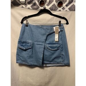 NWT Hudson Jeans Wrap Mini Skirt Mountain Denim Size 27